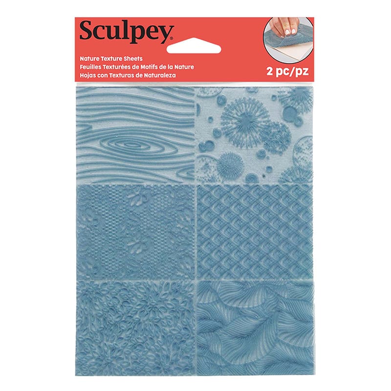 2 flexibele textuurplaten nature - Sculpey