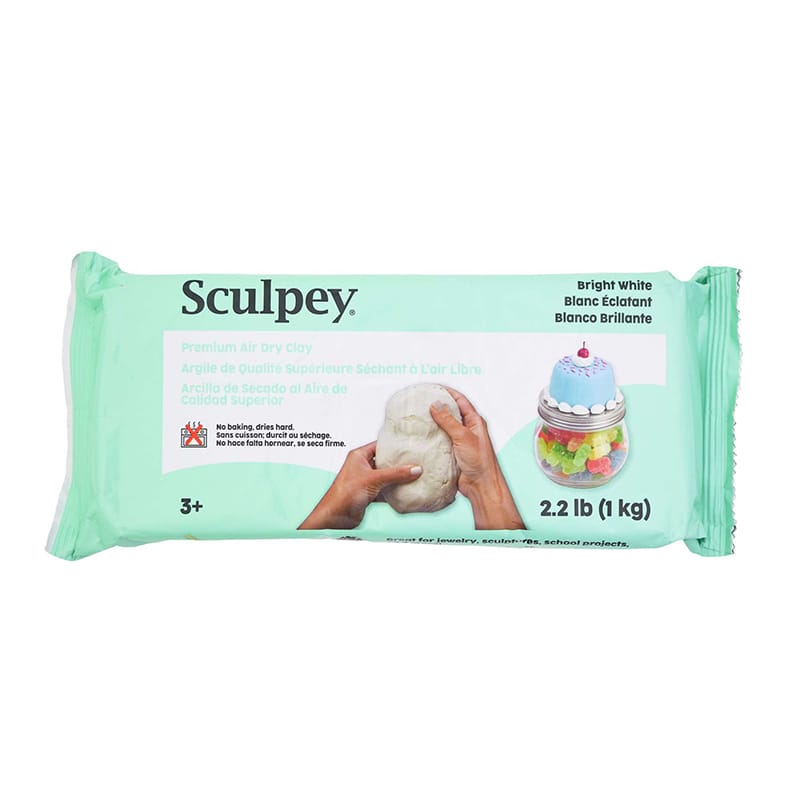 Argile Air-dry bright white 1kg - Sculpey