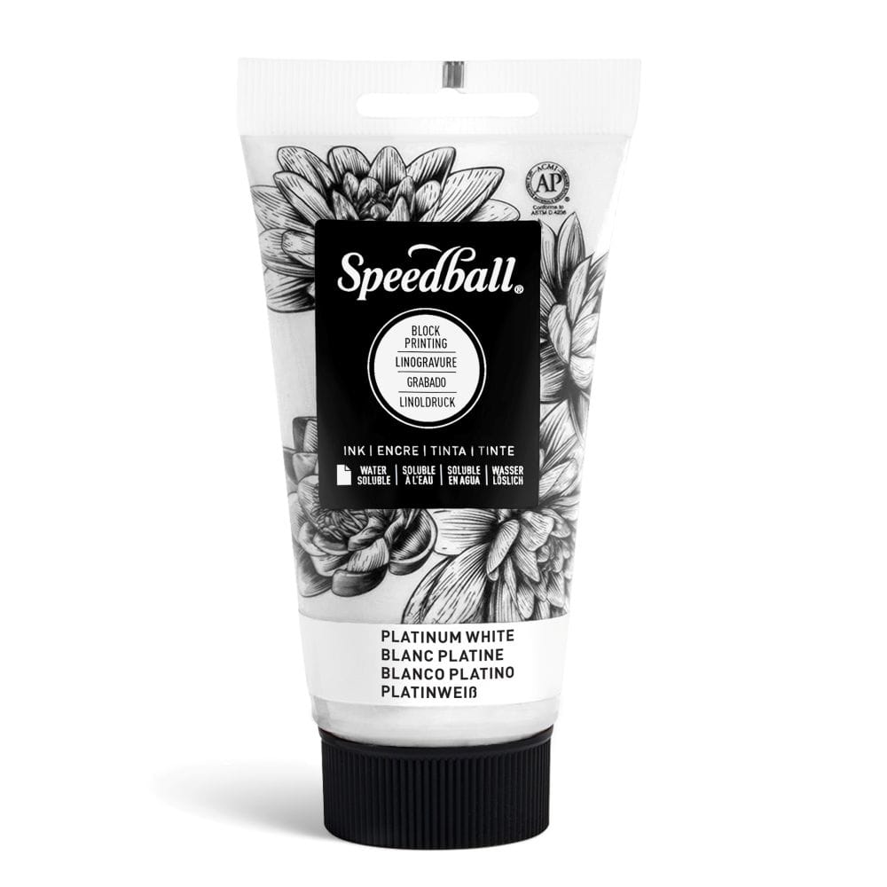 Water-soluble bloc printing ink platinium white - Speedball