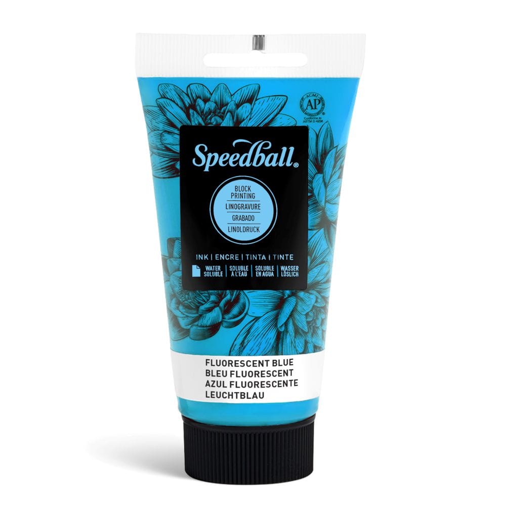 Water-soluble bloc printing ink fluo blue- Speedball