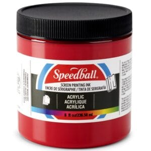 Acrylic ink dark red screen printing - Speedball