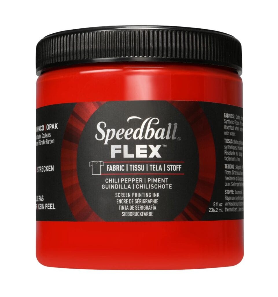 Flex fabric ink chili pepper screen printing - Speedball