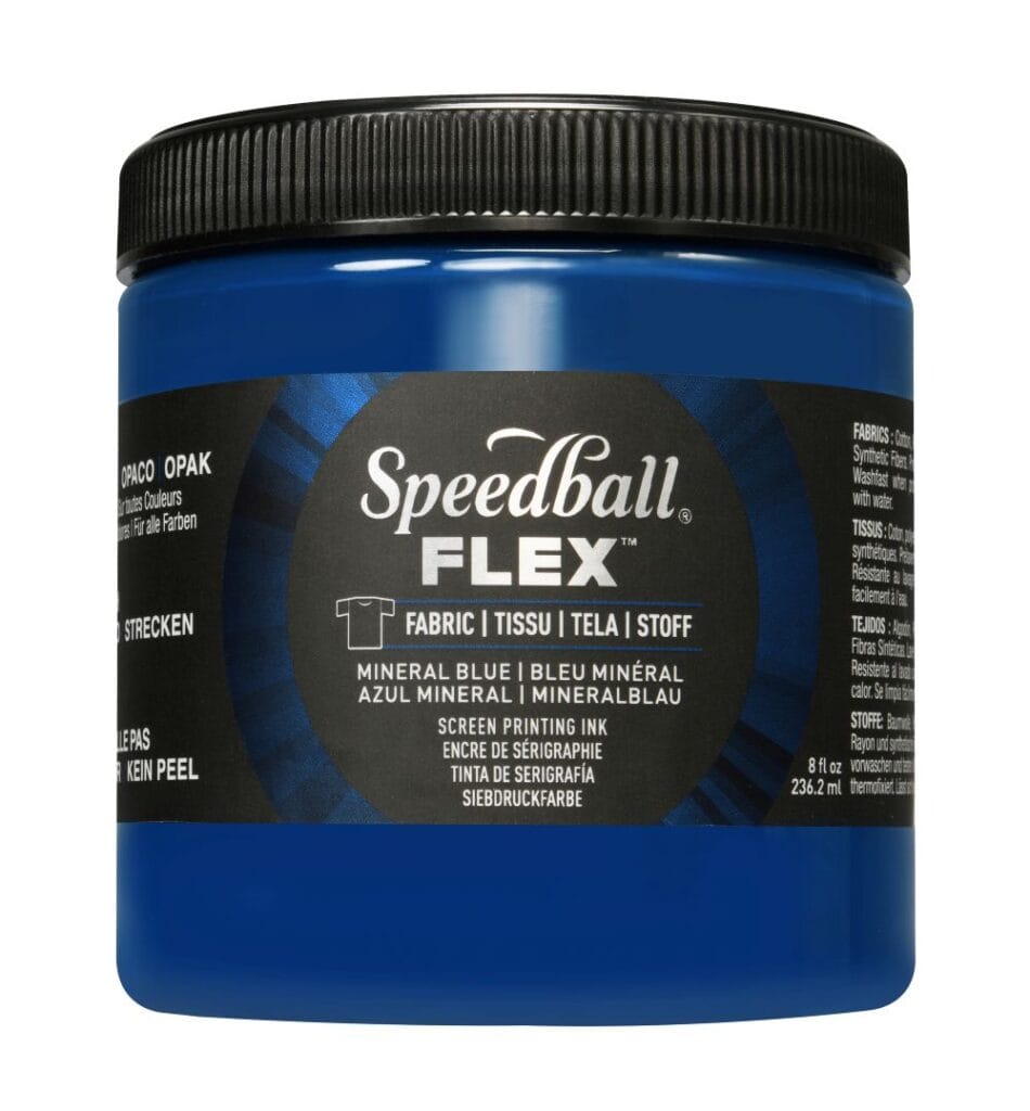 Flex fabric ink mineral blue screen printing - Speedball
