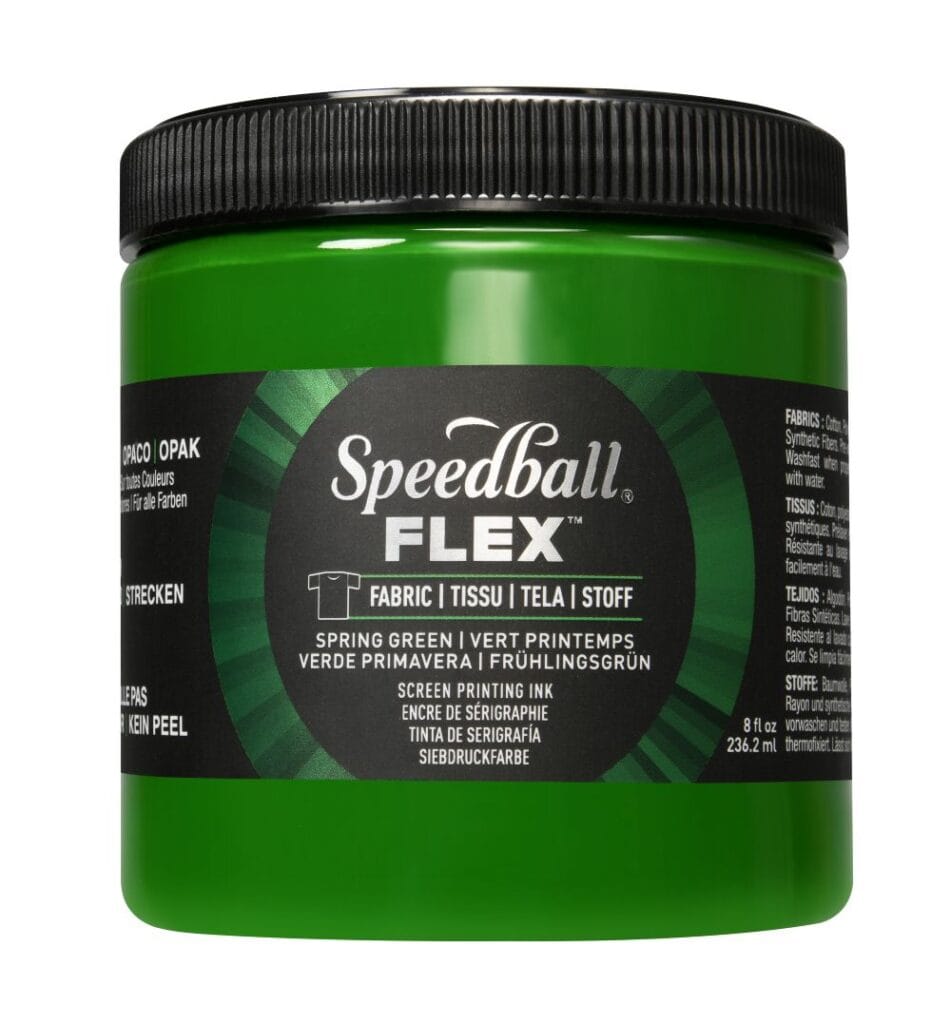 Flex fabric ink spring green screen printing - Speedball
