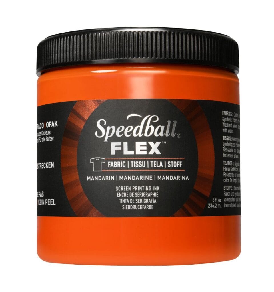 Flex fabric ink mandarin screen printing - Speedball