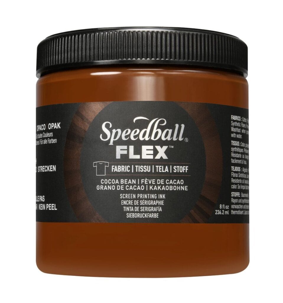 Flex fabric ink cocoa bean screen printing - Speedball