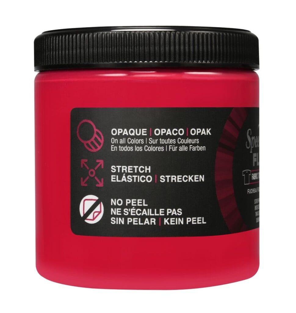 Flex fabric ink fushia screen printing - Speedball
