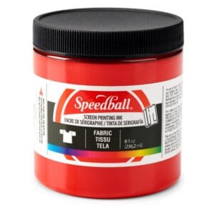 Fabric ink red screen printing -Speedball