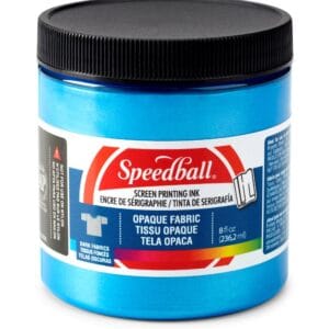 Shimmer fabric ink blue topaz screen printing - Speedball