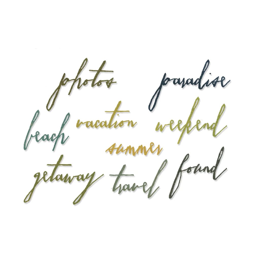 Thinlits die Handwritten Vacation - Sizzix