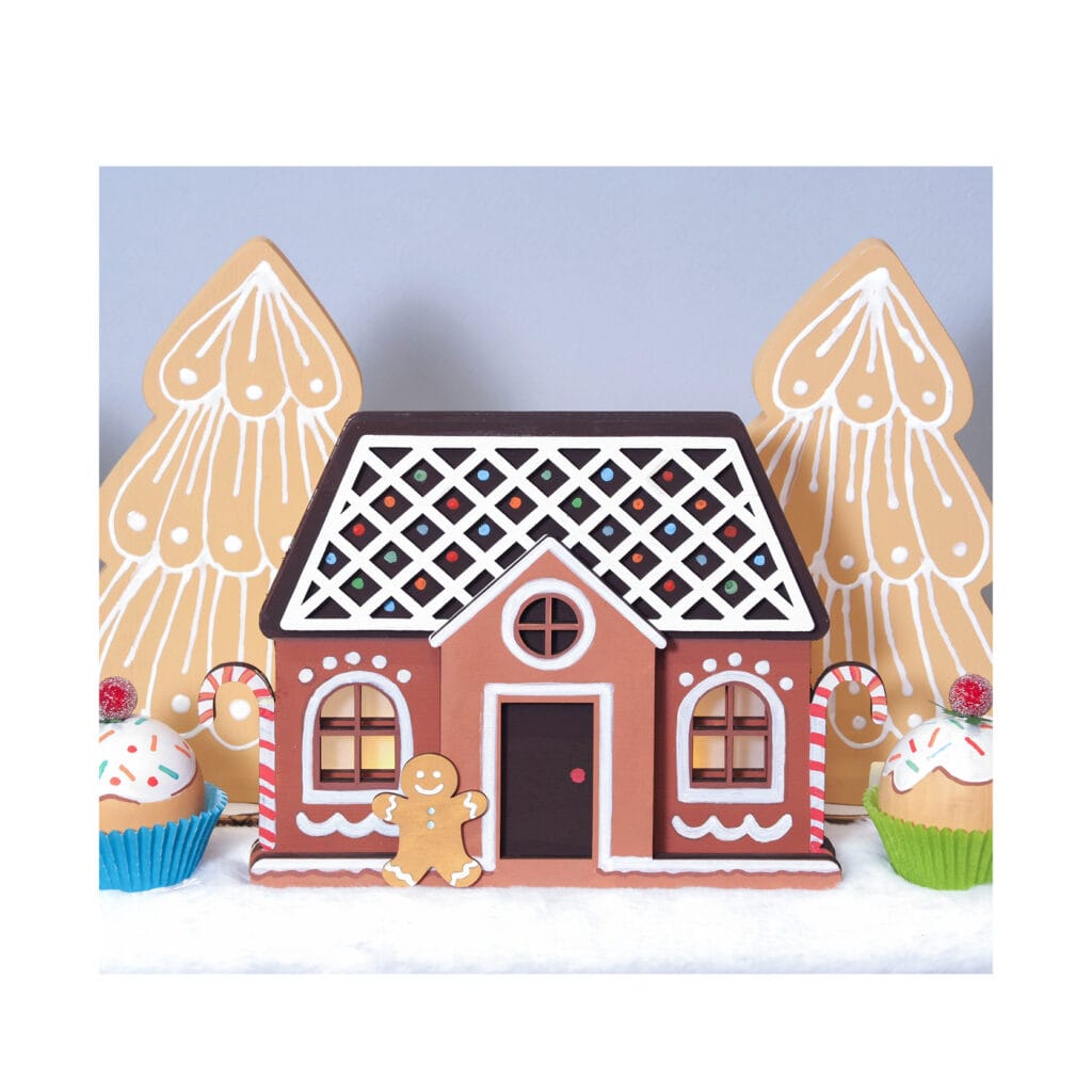 5 houten silhouetten huis - Artemio