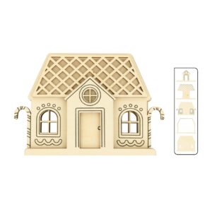 5 houten silhouetten huis - Artemio - Afbeelding 1
