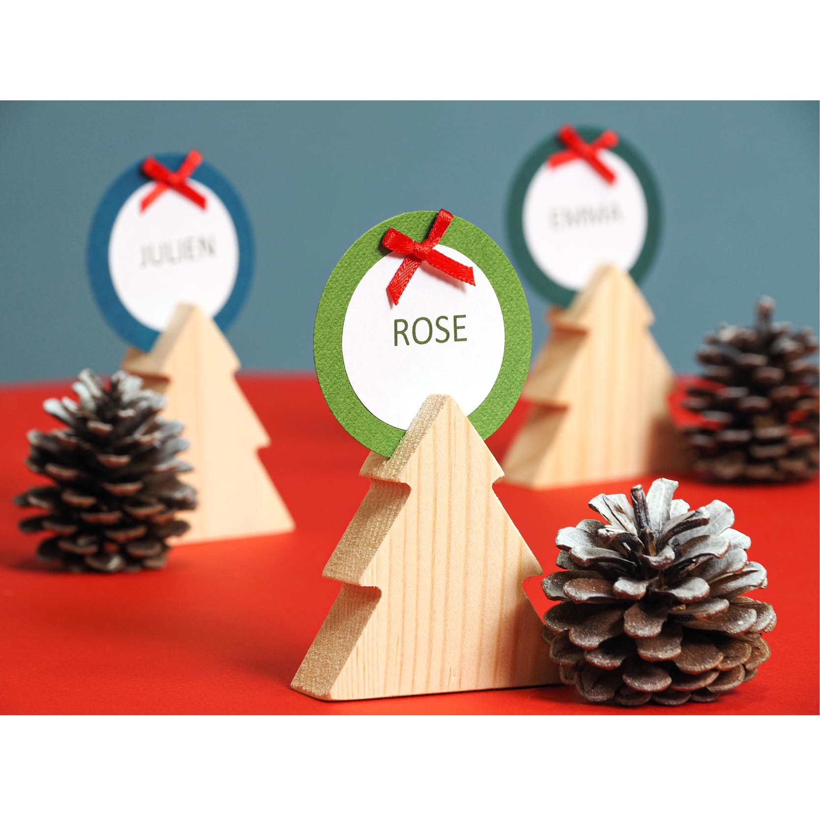 6 porte-noms en bois sapins- Artemio – Image 2