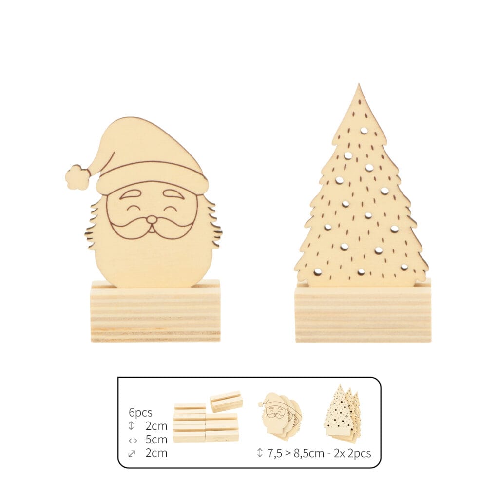 6 porte-noms en bois Noël - Artemio