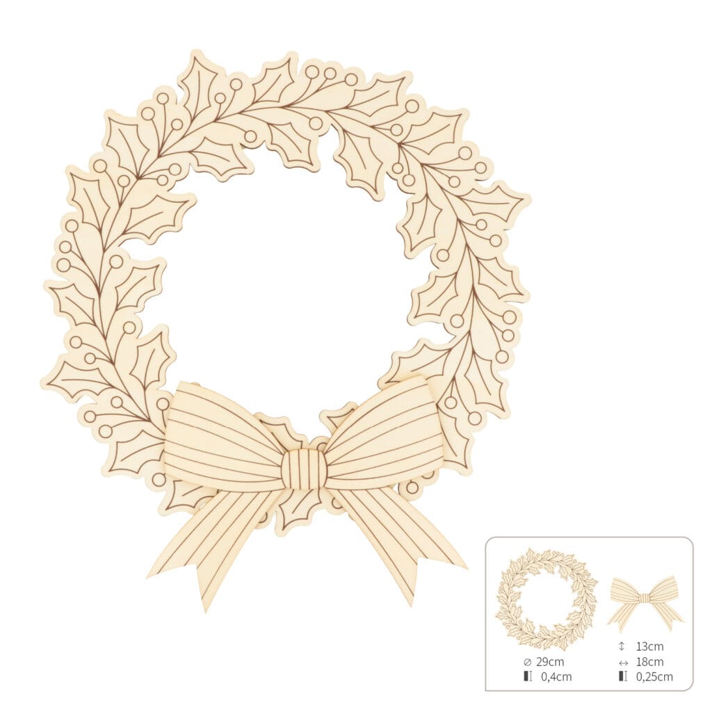 Silhouettes en bois couronne 30 cm - Artemio