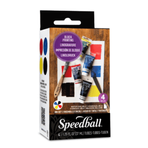 4 color water-soluble block printing - Speedball