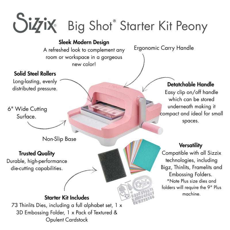 Peony Big Shot Machine A5  Starter Kit - Sizzix