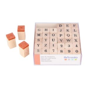 Set tampons alphabet - 1,5 cm - bois - Artemio