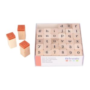 Set tampons alphabet - 1,5 cm - bois - Artemio