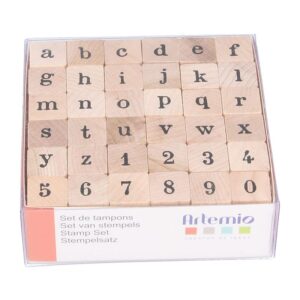 Set tampons alphabet - 1,5 cm - bois - Artemio