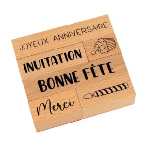 Tampons en bois anniversaire - Artemio