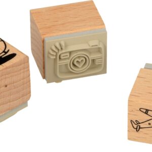 Tampons voyage - 2,5x2 cm - bois - Artemio