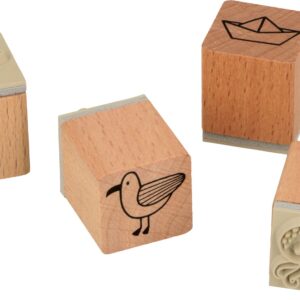 Tampons vacances - 2x2 cm - bois - Artemio