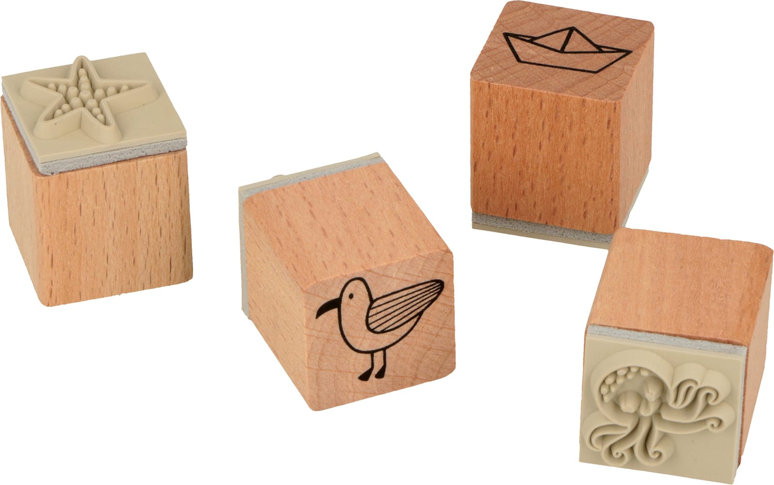 Tampons vacances - 2x2 cm - bois - Artemio