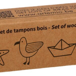Tampons vacances - 2x2 cm - bois - Artemio