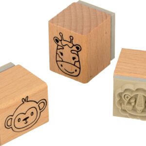 Tampons lion - 2,5x2 cm - bois - Artemio