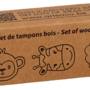 Tampons lion - 2,5x2 cm - bois - Artemio