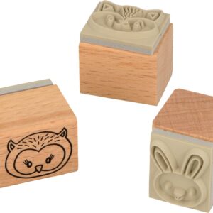 Tampons hibou  - 2,5x2 cm - bois - Artemio