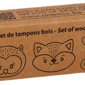 Tampons hibou  - 2,5x2 cm - bois - Artemio