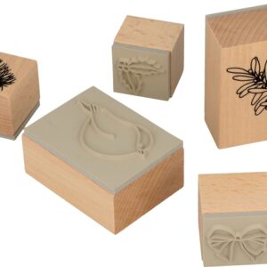Coffret tampons en bois noeud - Artemio