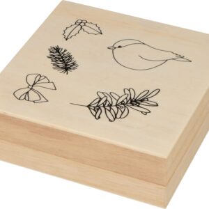 Coffret tampons en bois noeud - Artemio