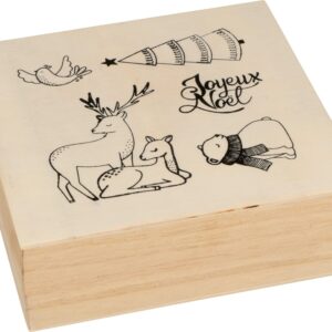 Coffret tampons en bois colombe - Artemio