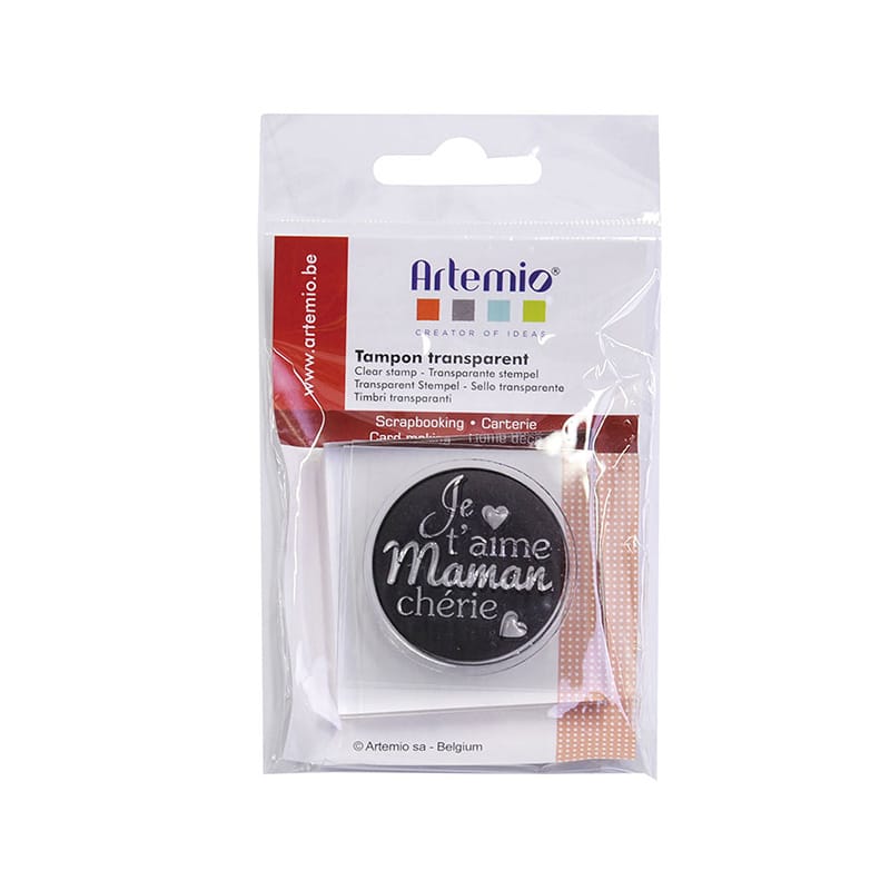 Tampon transparent maman bloc - 4x4 cm - Artemio