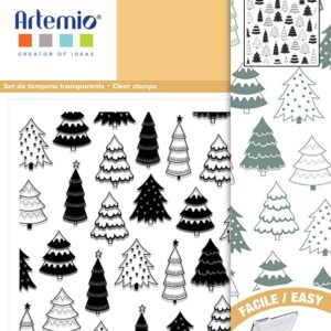 Tampon transparent sapins 13x13 cm - Artemio