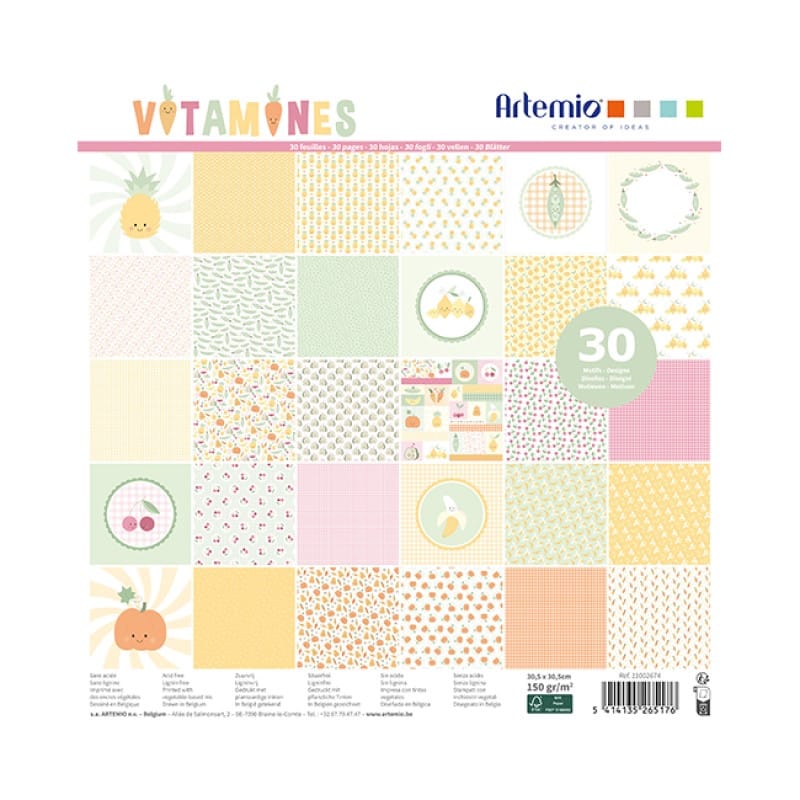 Bloc 30 feuilles vitamines 30x30 cm - Artemio