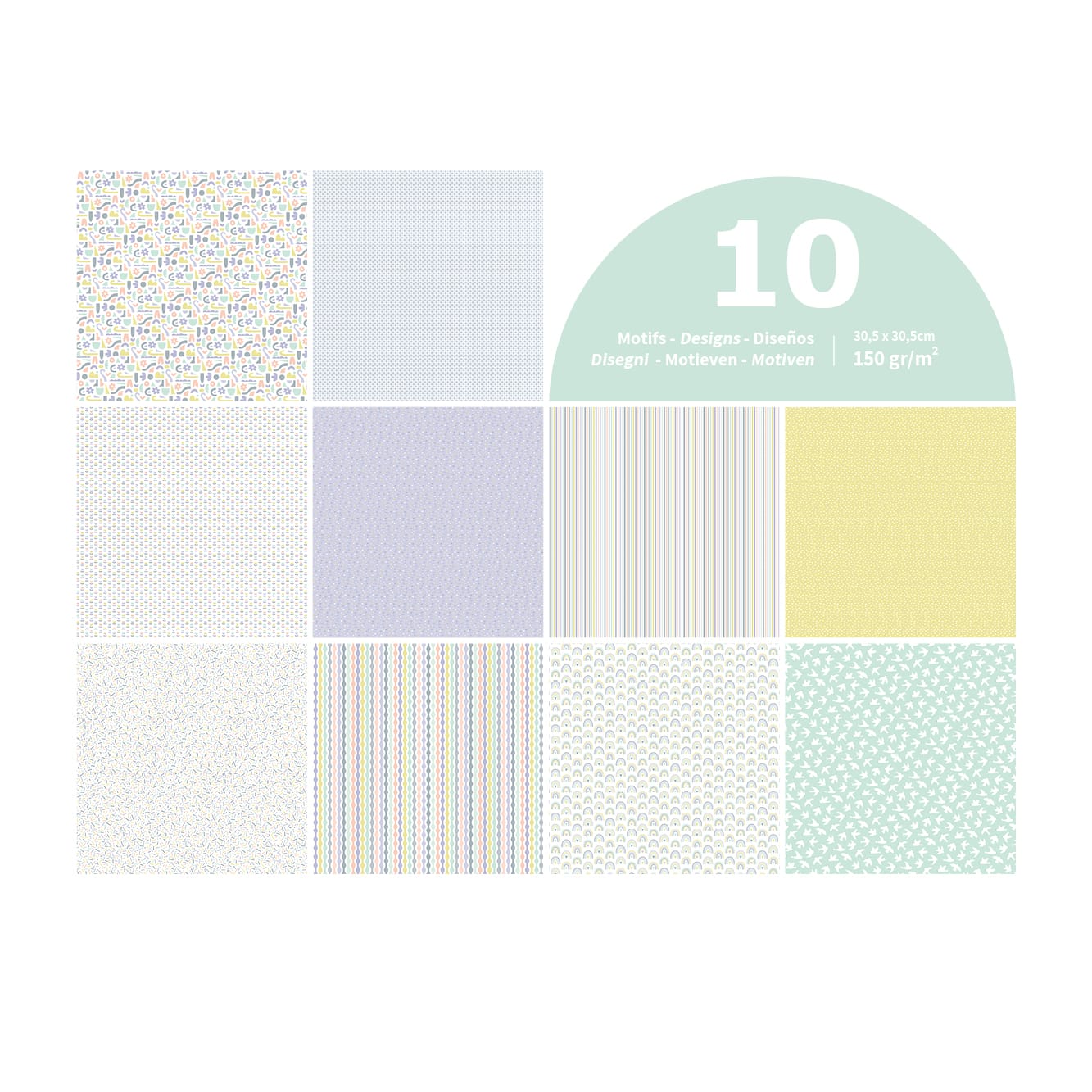 Bloc 10 feuilles naissance 30x30 cm - Artemio
