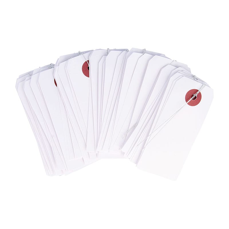 50 étiquettes blanches fil métal - 4x9 cm - Artemio