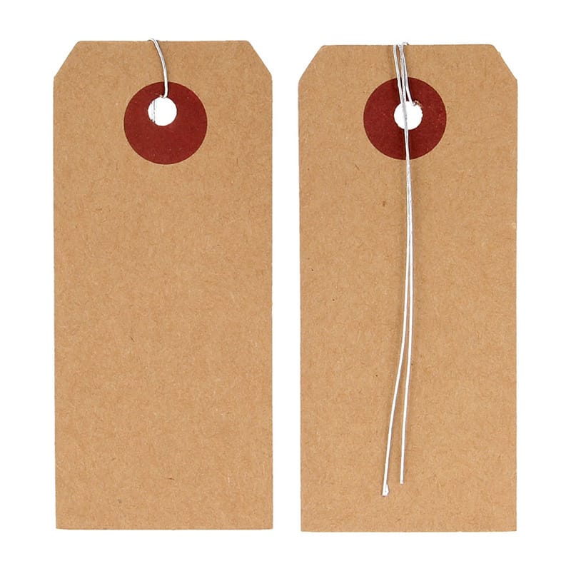 50 étiquettes kraft fil métal - 4x9 cm - Artemio