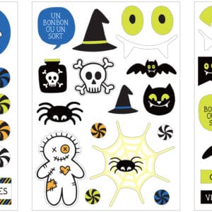 60  die-cuts carton phosphorescent autocollant Halloween - Artemio