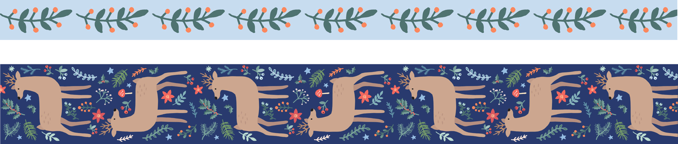 2 masking tapes Woodsy xmas - 5 m - Artemio