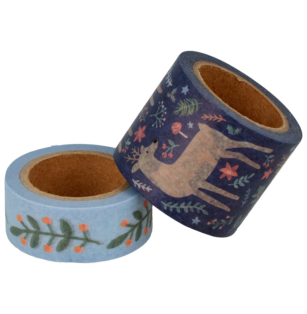 2 masking tapes Woodsy xmas - 5 m - Artemio