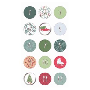 24 chiffres autocollants foil Xmas time- Artemio