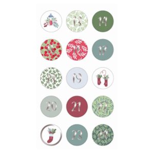 24 chiffres autocollants foil Xmas time- Artemio