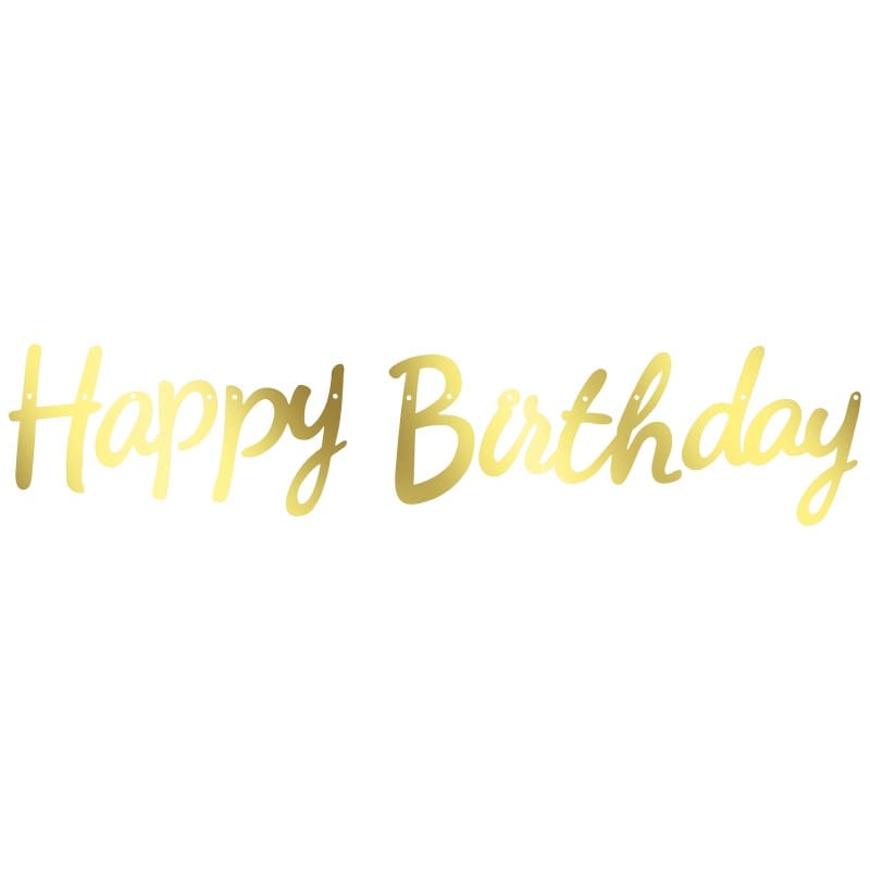 Guirlande Happy brithday dorée - Artemio