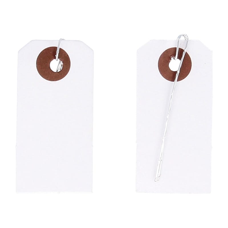 50 étiquettes blanches fil métal - 2x4 cm - Artemio