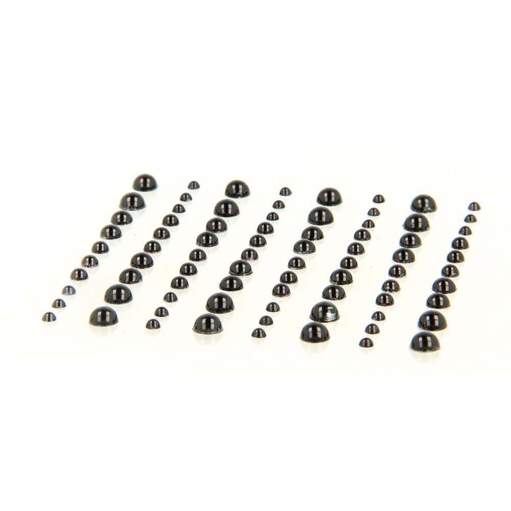 80 perles demi-cercles autocollantes noires - Artemio